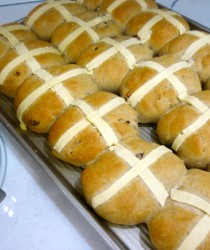 Hot cross buns baked